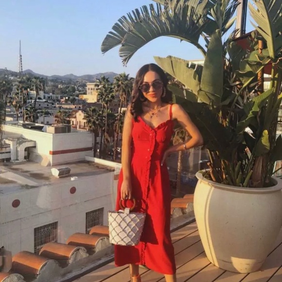 Topshop Dresses & Skirts - NWOT TopShop Red Button Down Dress